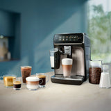 Philips 3300 Fully Automatic Espresso Machine with LatteGo Milk Frother, Black and Chrome