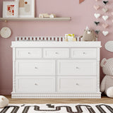 OXYLIFE 45" Baby Nursery Changing Table Dresser with 4 Drawers and Shelf for Nursery Room, White