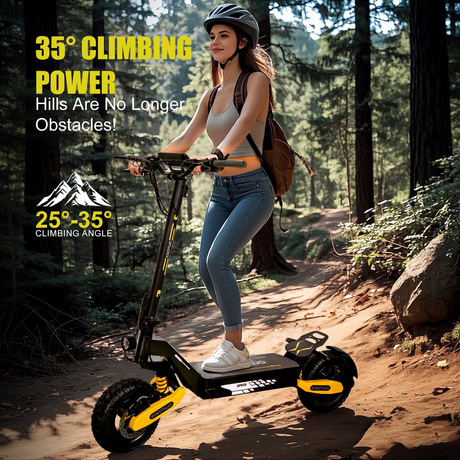 Off Road Electric Scooter for Adults, 1200W Motor Fast E Scooter, Up to 28MPH Top Speed & 20Miles Long Range, 11" Off-Road Tires, 330lbs MAX Load, Foldable