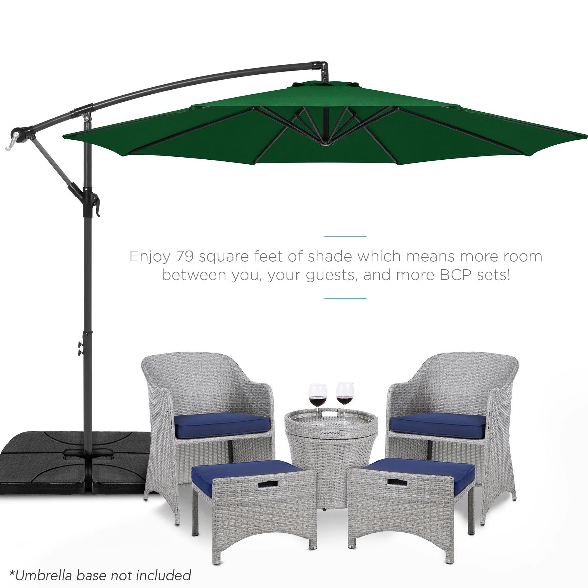 Best Choice Products 10ft Offset Hanging Outdoor Market Patio Umbrella w/ Easy Tilt Adjustment - Tan
