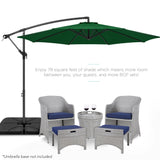 Best Choice Products 10ft Offset Hanging Outdoor Market Patio Umbrella w/ Easy Tilt Adjustment - Tan