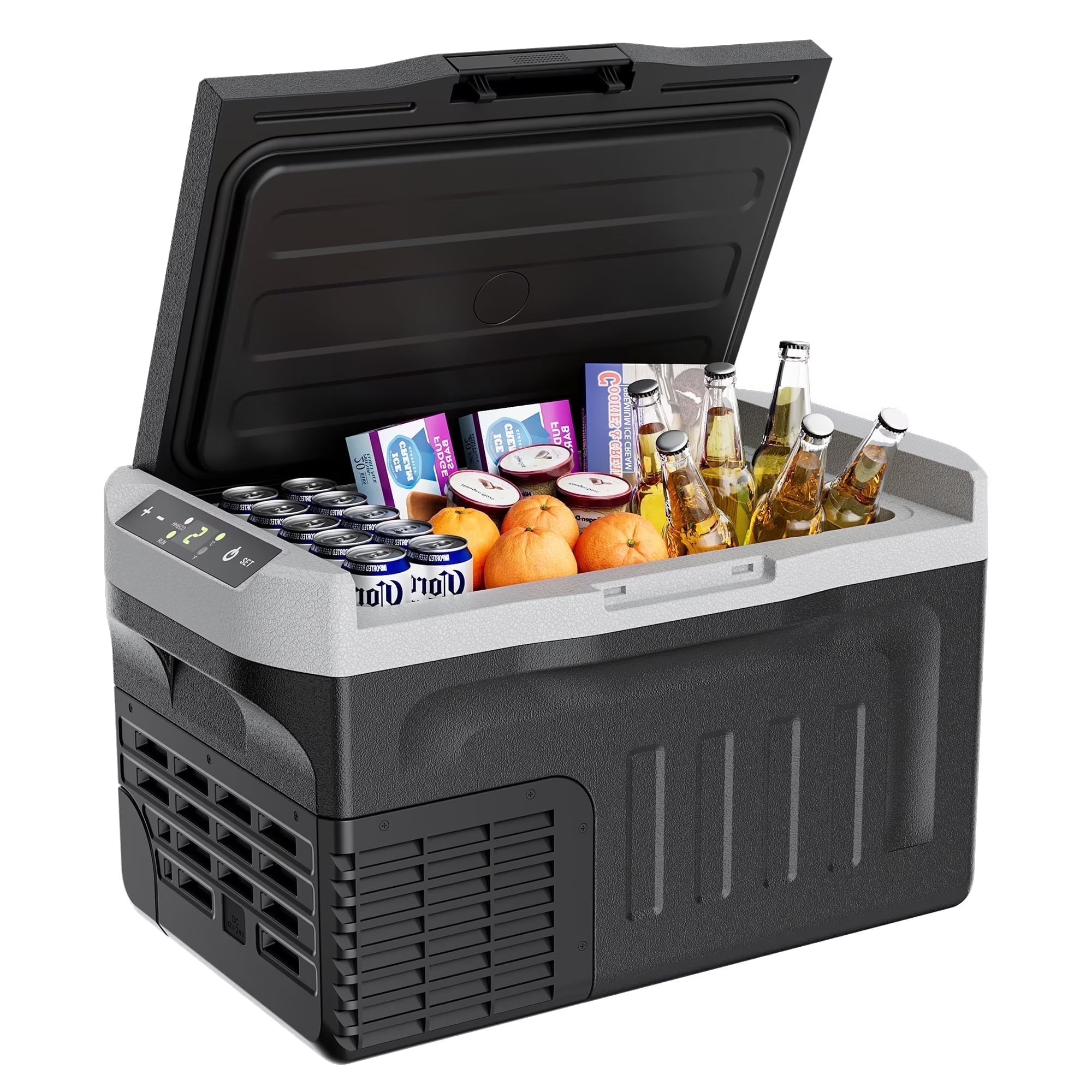 12 Volt Car Refrigerator 22 Quart Portable Fridge Freezer Compressor Cooler 12/24V DC 110~240 Volt AC for Truck Van RV Camper SUV Travel Camping Road Trips