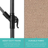 Best Choice Products 10ft Offset Hanging Outdoor Market Patio Umbrella w/ Easy Tilt Adjustment - Tan