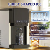 Advwin 3 in 1 Water Dispenser with Ice Maker Countertop, Bullet Ice, Crushed Ice, Water Cooler, 44Lbs/24H, 12 Ice Cube/6Min, Self-cleaning, 4Lbs Ice Storage, Home, Kitchen, Party, RV