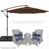 Best Choice Products 10ft Offset Hanging Outdoor Market Patio Umbrella w/ Easy Tilt Adjustment - Tan
