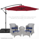 Best Choice Products 10ft Offset Hanging Outdoor Market Patio Umbrella w/ Easy Tilt Adjustment - Tan