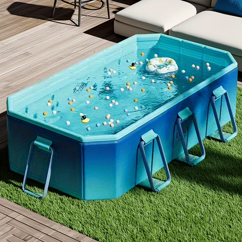 Adult Swimming Pool, Family Large Swimming Pool, Including Multiple Components, Durable PVC Material, Ideal For Outdoor Recreation, Summer Parties, Holidays And Family Gatherings