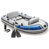 4 Person Inflatable Rafting and Fishing Boat Set with 2 Oars