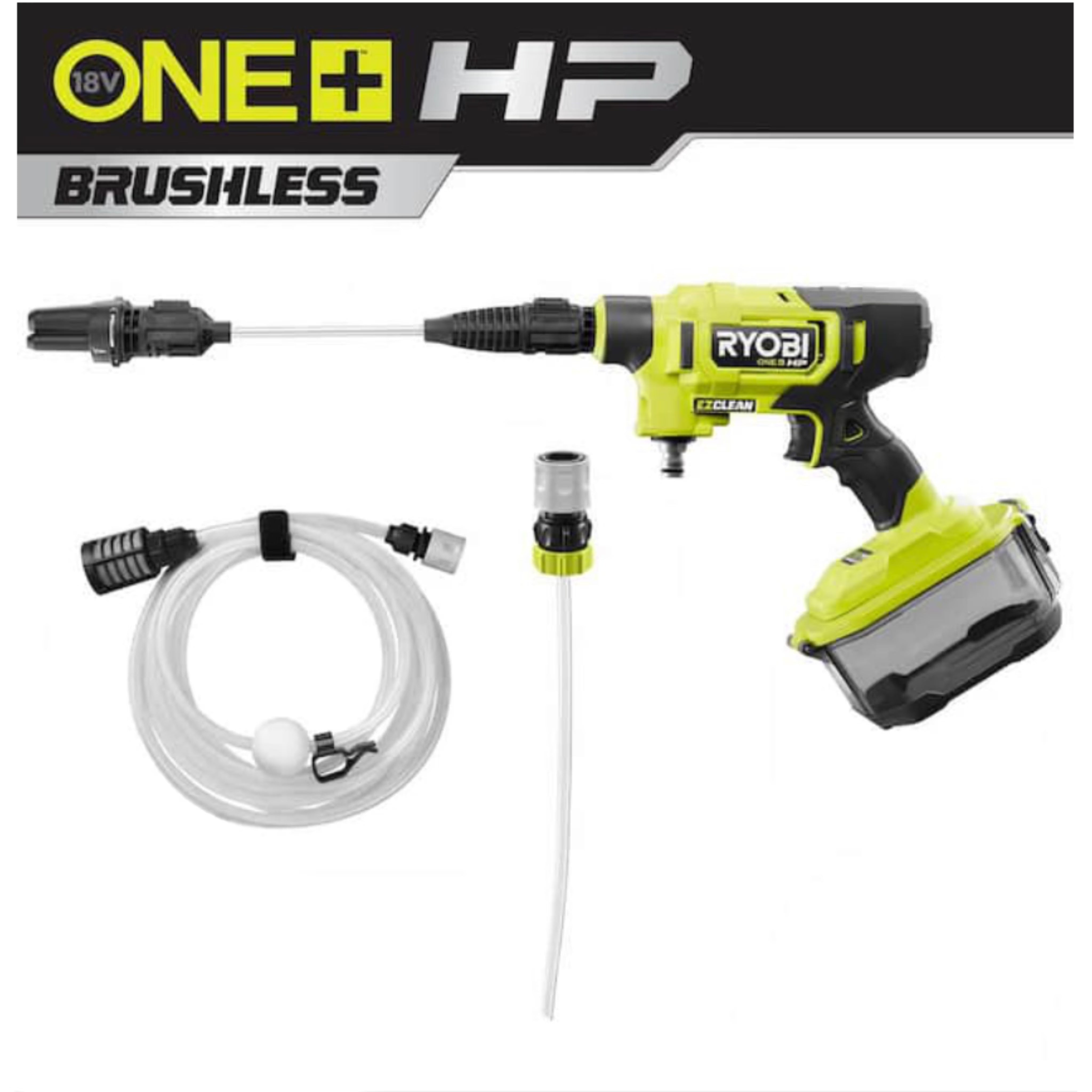 ONE+ HP 600 PSI at 0.7 GPM 18V Cordless Electric Cold water Power Cleaner, 20 ft. Siphon Hose
