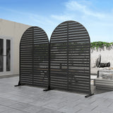 MAYEERTY 72*47" Outdoor Black Metal Privacy Panel Screen for Patio, Classic Louvered