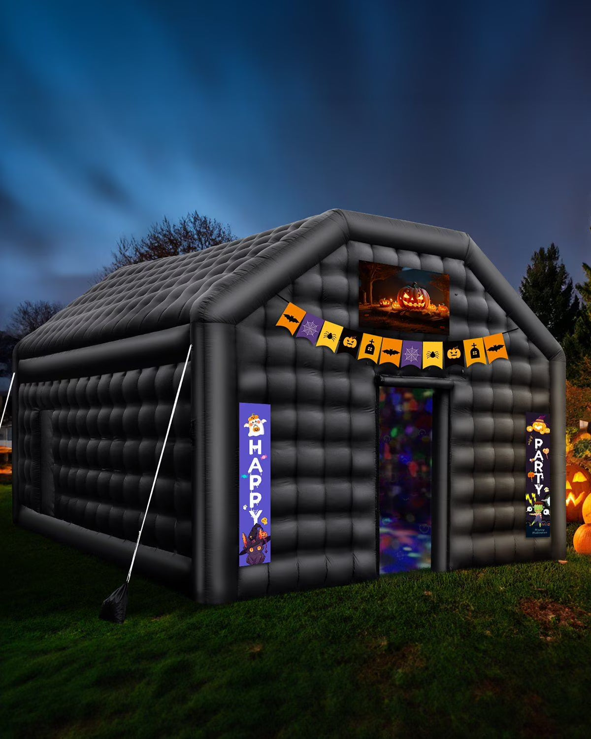 Inflatable Nightclub Tent - 12FT Tall Blow Up Party Shelter with Lights, Perfect for Festivals & Events