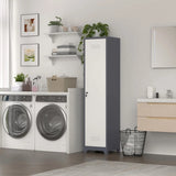Marcree Slim Broom Storage Cabinet, Metal Cabinet with Shelves and Hanging Rod, 65" Utility Storage Cabinet with Locking Door, Tall Cleaning Storage Cabinet for Kitchen, Pantry, Office, Shop, Garage