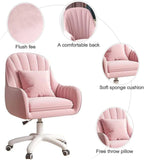 Home Office Chair Computer Chair with Mid-Back Upholstered Modern Tufted Computer Task Chair Swivel Height Adjustable Velvet Accent Chair.��White��