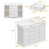 OXYLIFE 45" Baby Nursery Changing Table Dresser with 4 Drawers and Shelf for Nursery Room, White