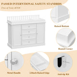 OXYLIFE 45" Baby Nursery Changing Table Dresser with 4 Drawers and Shelf for Nursery Room, White