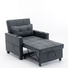 Convertible Futon Sofa Bed, 3-in-1 Multi-Functional Sleeper Chair Bed with USB Ports, Adjustable Backrest Recliner,for Living Room Bedroom Small Space, Tech Cloth, Dark Grey