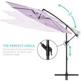 Best Choice Products 10ft Offset Hanging Outdoor Market Patio Umbrella w/ Easy Tilt Adjustment - Tan