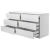 Ktaxon 6 Drawer Double Dresser Wood Dresser Storage Cabinet Drawer Organizer Chest Of Drawers, White