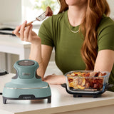 Ninja Crispi 4-in-1 Portable Glass Air Fryer Cooking System, 4-Qt & 6-Cup Containers, Cyberspace