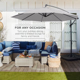 Best Choice Products 10ft Offset Hanging Outdoor Market Patio Umbrella w/ Easy Tilt Adjustment - Tan