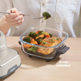 Ninja Crispi 4-in-1 Portable Glass Air Fryer Cooking System, 4-Qt & 6-Cup Containers, Cyberspace