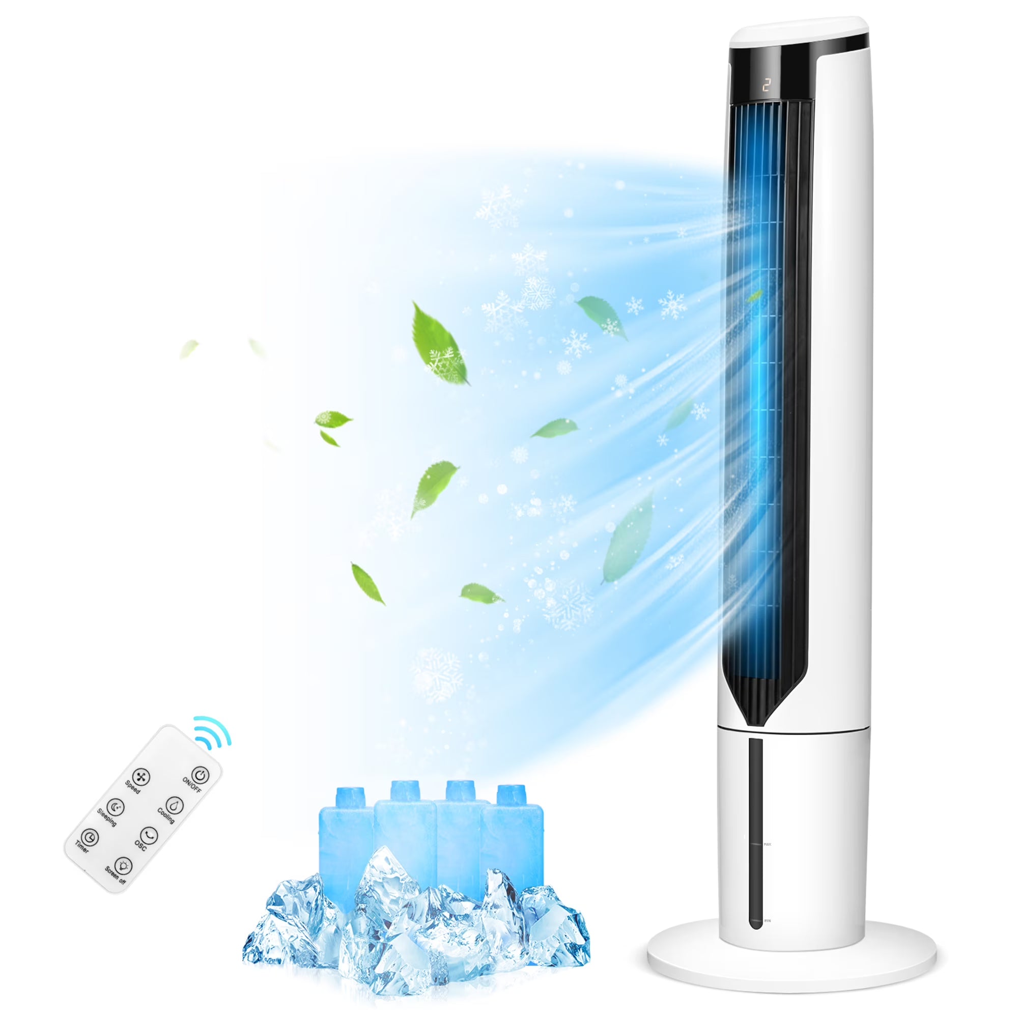 41'' Tower Fan 3 in 1 Evaporative Air Cooler Humidifier w/ Remote Control