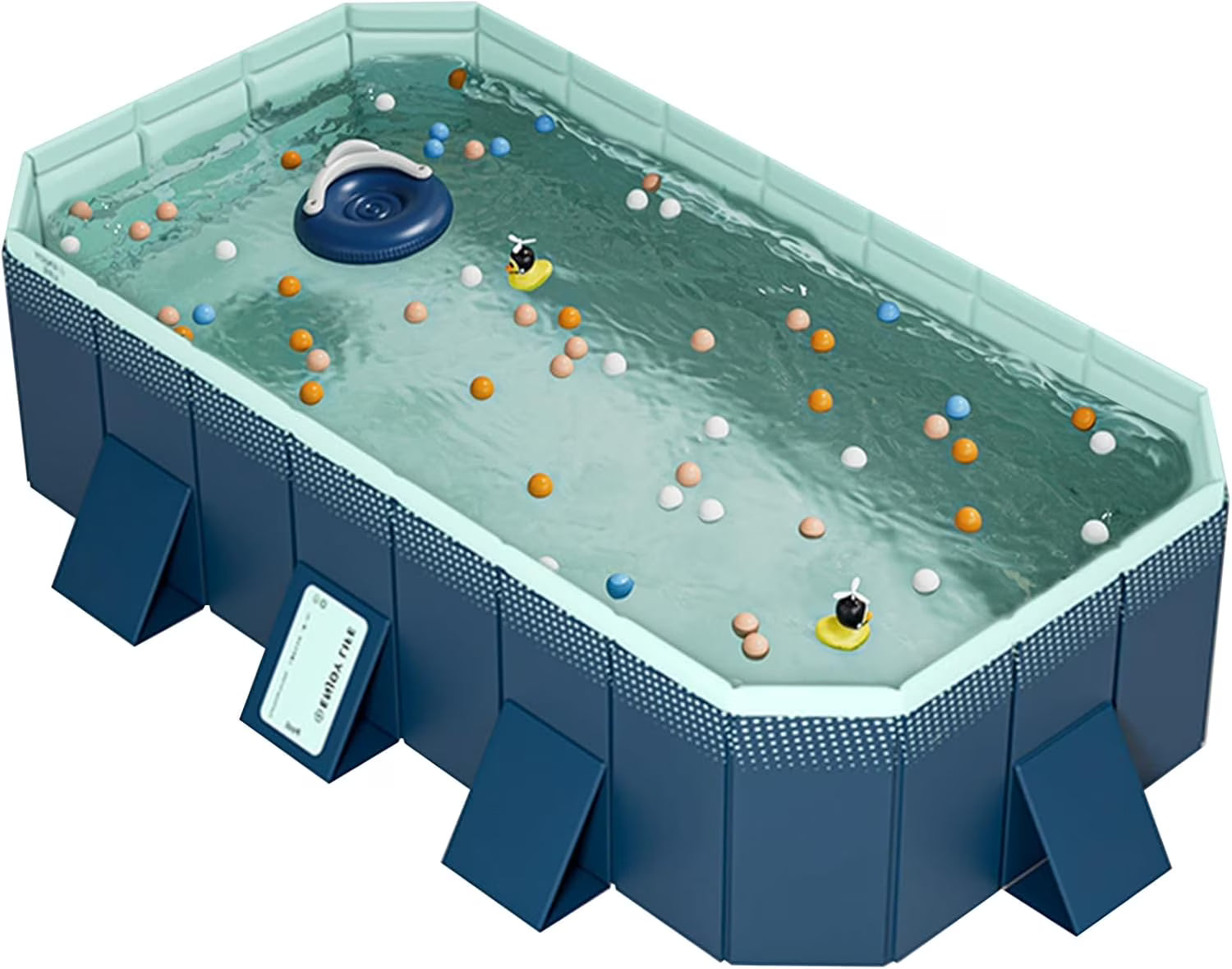 Foldable Large Rectangular Family Swimming Pool, Non-Inflatable, Easy Set-up, Suitable for Adults, Kids and Pet DogsIdeal for Outdoor, Backyard