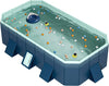 Foldable Large Rectangular Family Swimming Pool, Non-Inflatable, Easy Set-up, Suitable for Adults, Kids and Pet DogsIdeal for Outdoor, Backyard