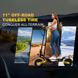 Off Road Electric Scooter for Adults, 1200W Motor Fast E Scooter, Up to 28MPH Top Speed & 20Miles Long Range, 11" Off-Road Tires, 330lbs MAX Load, Foldable