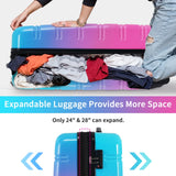 3 Piece Luggage Sets, Hard Shell Suitcase 20/24/28 Inches with TSA Lock and Spinner Wheels, Expandable Lightweight Travel Luggage for Men Women, Multicolor purple