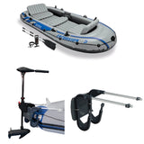 5 Person Inflatable Boat Set, Trolling Motor, & Boat Motor Mount Kit