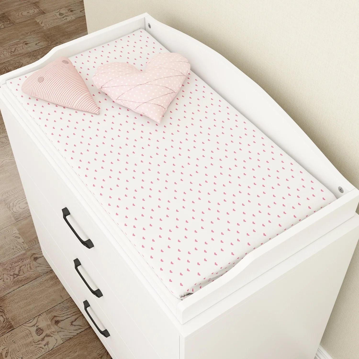 OXYLIFE 45" Baby Nursery Changing Table Dresser with 4 Drawers and Shelf for Nursery Room, White