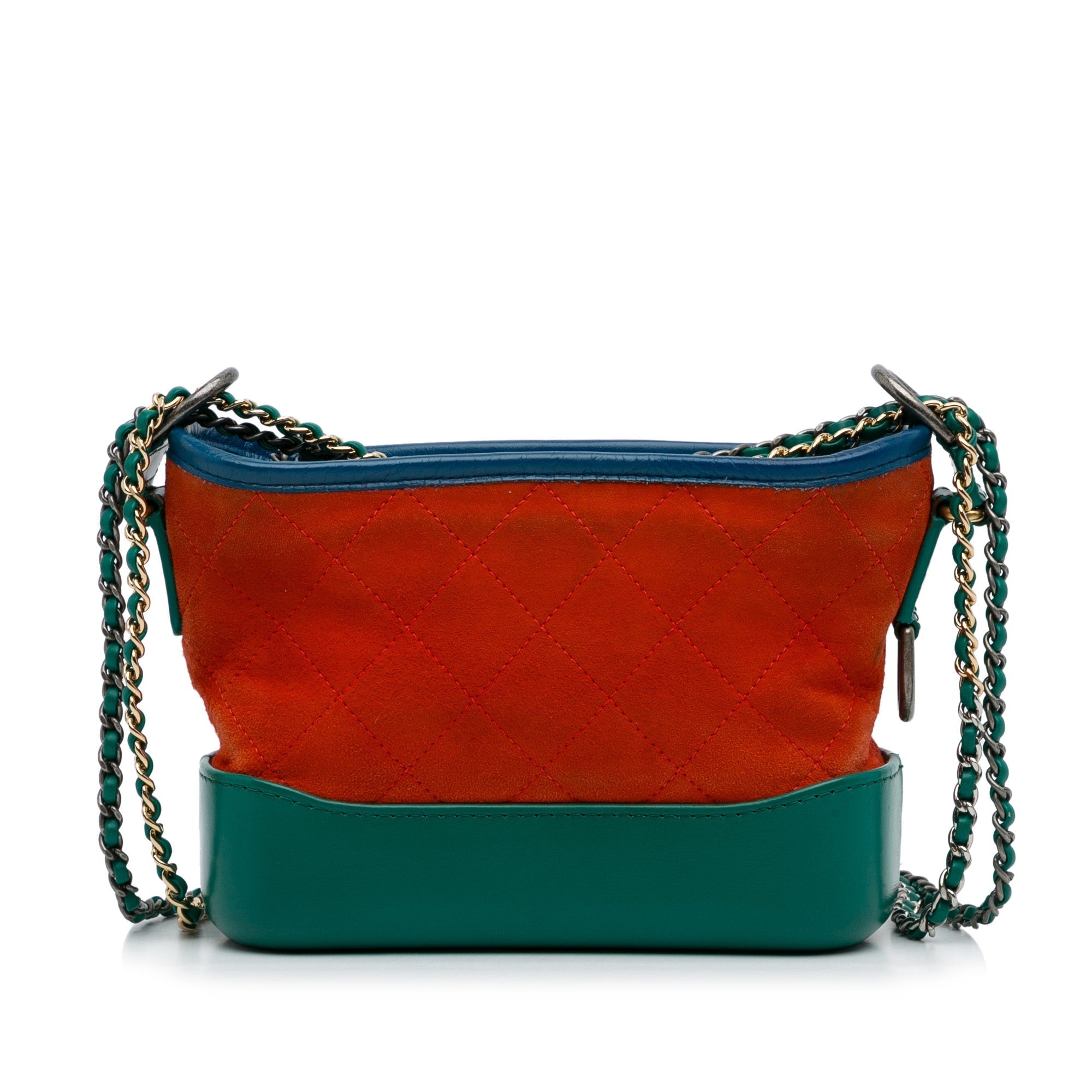 Chanel Small Suede Gabrielle Crossbody Orange