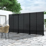 MAYEERTY 72*47" Outdoor Black Metal Privacy Panel Screen for Patio, Classic Louvered