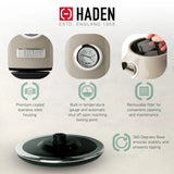 Haden Dorset 1.7 Liter Electric Water Kettle with Base, Putty & Chrome
