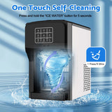 Advwin 3 in 1 Water Dispenser with Ice Maker Countertop, Bullet Ice, Crushed Ice, Water Cooler, 44Lbs/24H, 12 Ice Cube/6Min, Self-cleaning, 4Lbs Ice Storage, Home, Kitchen, Party, RV