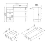 Tvilum Walden 5 Drawer Office Desk with 1 Locking Drawer for Adults, White
