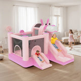 Mukidy 114''x 114'' x 92.5'' Inflatable Bounce Houses for Kids 3-10 with Blower Double Slide and Ball Pit/Indoor Bouncy House, PVC, Child, Teen, Toddler��Blue