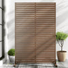 MAYEERTY 72*47" Outdoor Black Metal Privacy Panel Screen for Patio, Classic Louvered