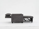 Convertible Futon Sofa Bed, 3-in-1 Multi-Functional Sleeper Chair Bed with USB Ports, Adjustable Backrest Recliner,for Living Room Bedroom Small Space, Tech Cloth, Dark Grey