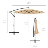 Best Choice Products 10ft Offset Hanging Outdoor Market Patio Umbrella w/ Easy Tilt Adjustment - Tan