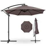 Best Choice Products 10ft Offset Hanging Outdoor Market Patio Umbrella w/ Easy Tilt Adjustment - Tan