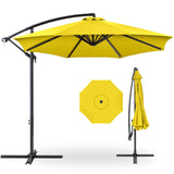 Best Choice Products 10ft Offset Hanging Outdoor Market Patio Umbrella w/ Easy Tilt Adjustment - Tan