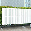 MAYEERTY 72*47" Outdoor Black Metal Privacy Panel Screen for Patio, Classic Louvered