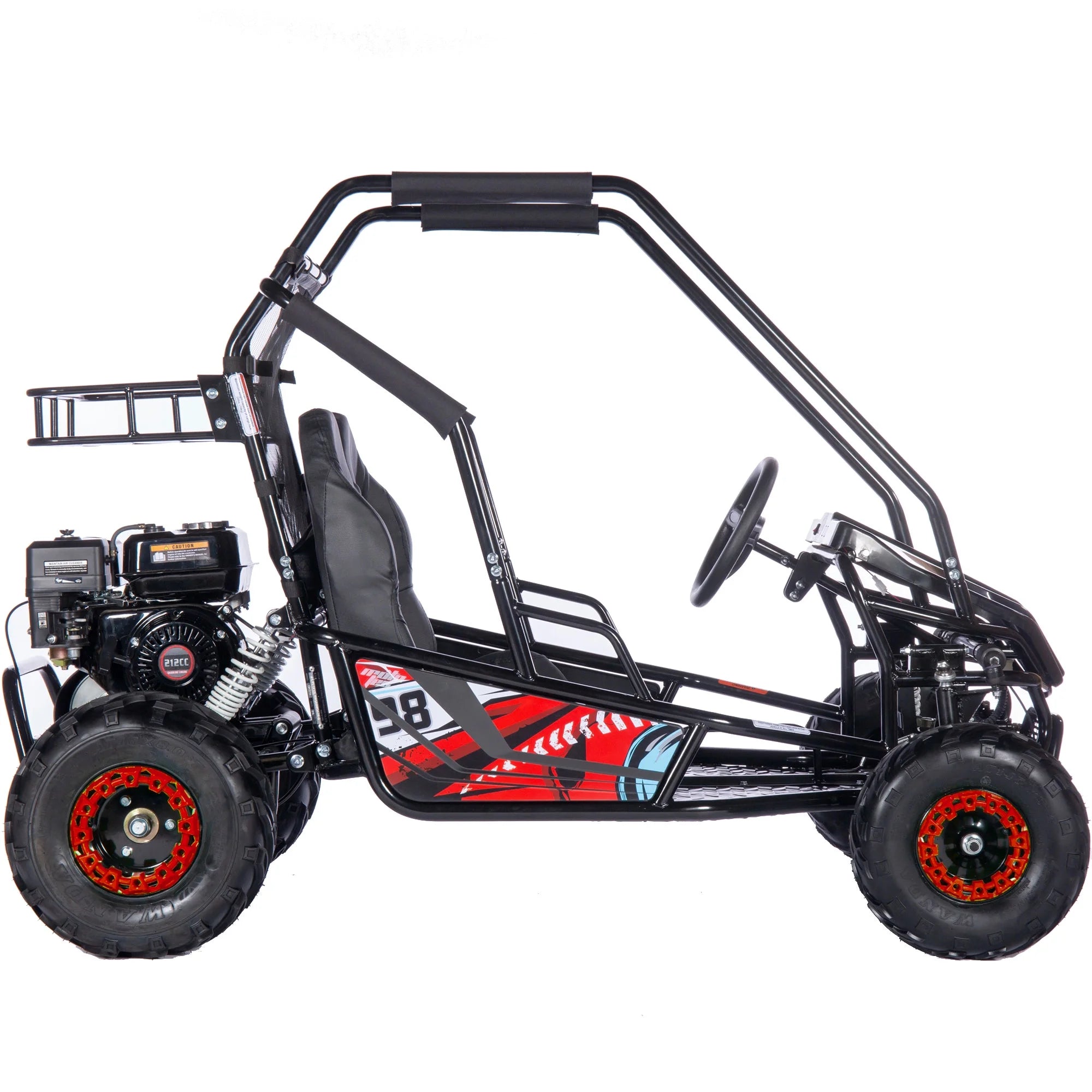 MotoTec Mud XL 212cc 2 Seat Go Kart Full Suspension Blue
