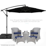 Best Choice Products 10ft Offset Hanging Outdoor Market Patio Umbrella w/ Easy Tilt Adjustment - Tan