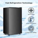 Beddle Mini Fridge with Freezer 3.2 Cu.ft Small Refrigerator for Dorm Bedroom, Compact Refrigerators Single Door Adjustable Thermostat Low Noise,Silver