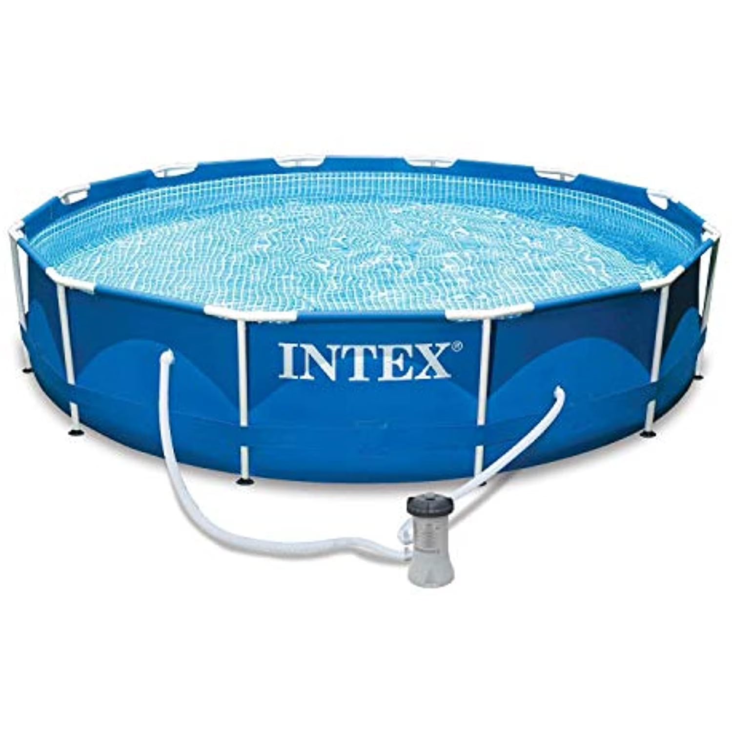 12 Ft x 30 Inches Metal Frame Set Above Ground Swimming Pool with Filter & Cover