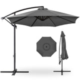 Best Choice Products 10ft Offset Hanging Outdoor Market Patio Umbrella w/ Easy Tilt Adjustment - Tan