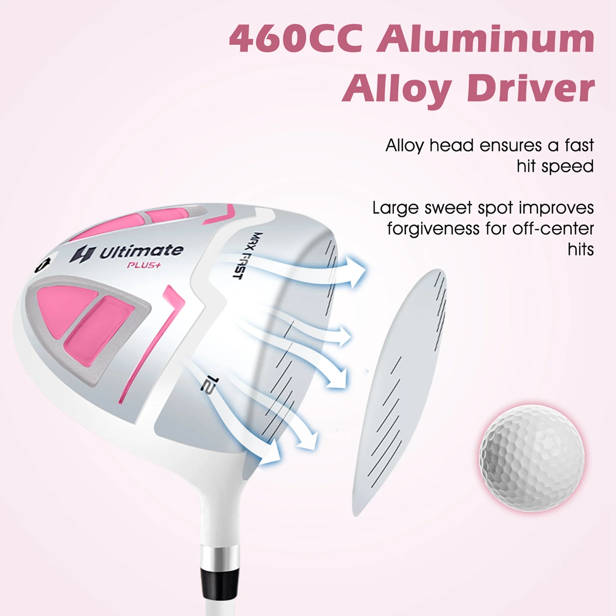 Ultimate Women��s Complete Golf Club Set Golf Club Package Set w/ Rain Hood, Right Hand Purple